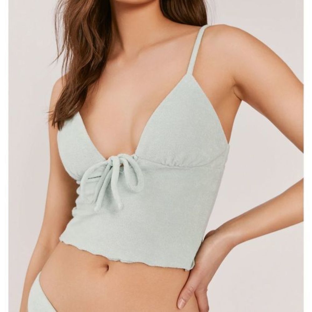 SOMETHING NAVY Hydrangea Tankini in Seafoam‎